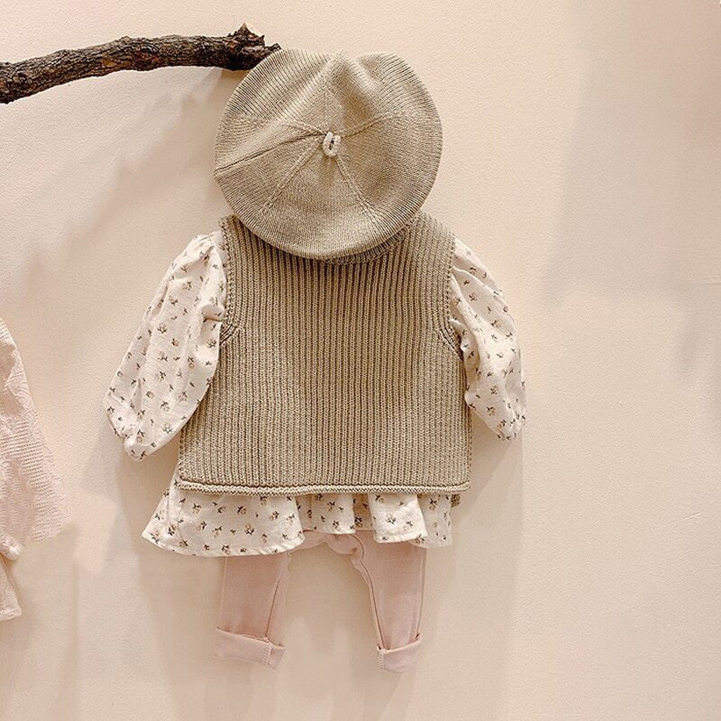 -ベビー ニット サイドオープン ベスト【mh0000314】 - mamahalo shop - ベスト -  べビー服 - 子供服 - 男の子 - 女の子