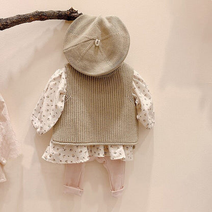 -ベビー ニット サイドオープン ベスト【mh0000314】 - mamahalo shop - ベスト -  べビー服 - 子供服 - 男の子 - 女の子