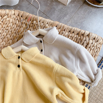 -キッズ フリース ポロシャツ【mh0000267】 - mamahalo shop - 長袖シャツ・ブラウス -  べビー服 - 子供服 - 男の子 - 女の子