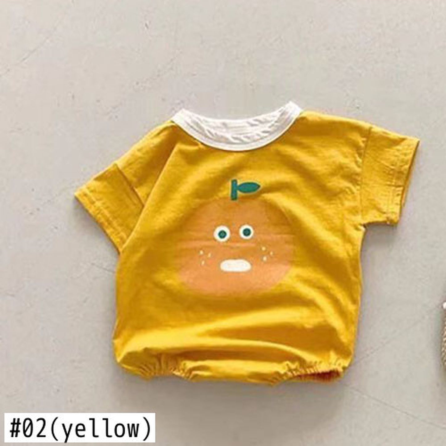 -ベビー オレンジ 半袖ロンパース【mh0000076】 - mamahalo shop - 半袖ロンパース -  べビー服 - 子供服 - 男の子 - 女の子