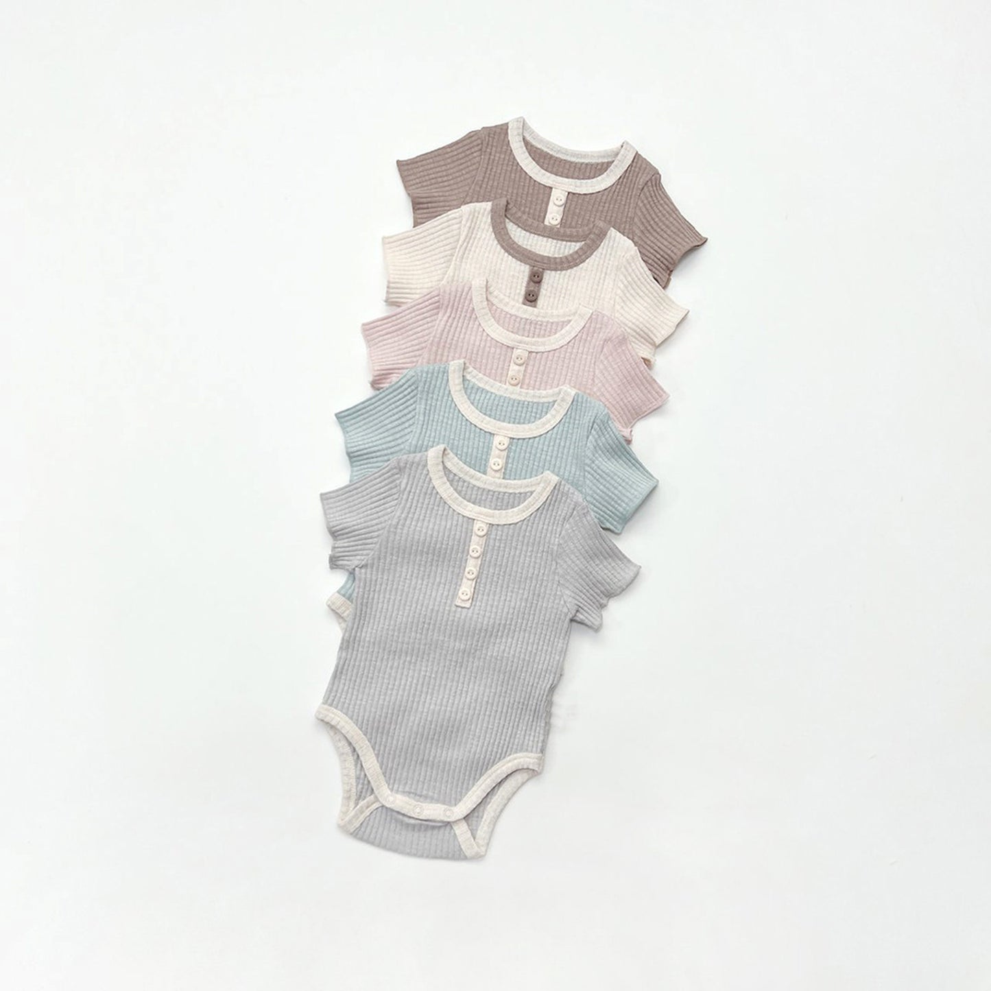 -ベビー リブ 半袖 ロンパース【mh0000777】 - mamahalo shop - 半袖ロンパース -  べビー服 - 子供服 - 男の子 - 女の子