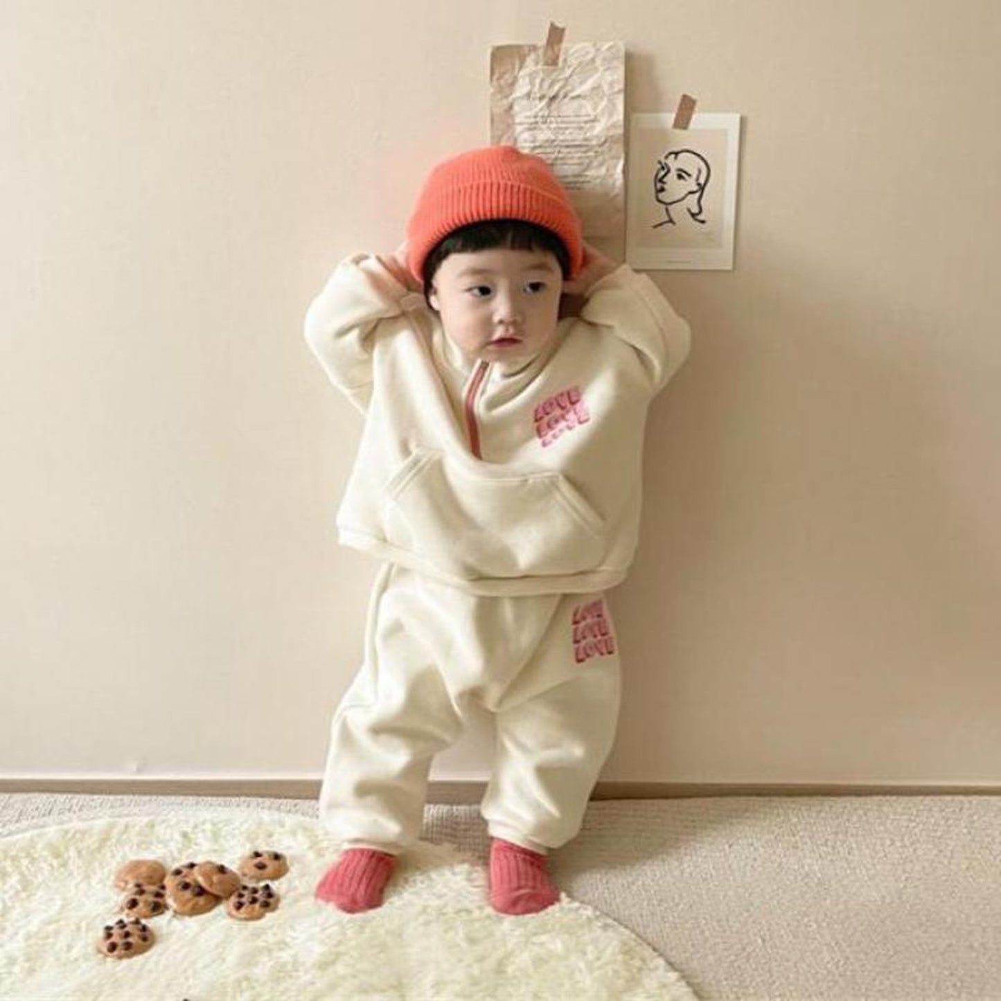 -キッズ セットアップ ロゴ スウェット トップス パンツ【mh0000201】 - mamahalo shop - 長袖セットアップ -  べビー服 - 子供服 - 男の子 - 女の子