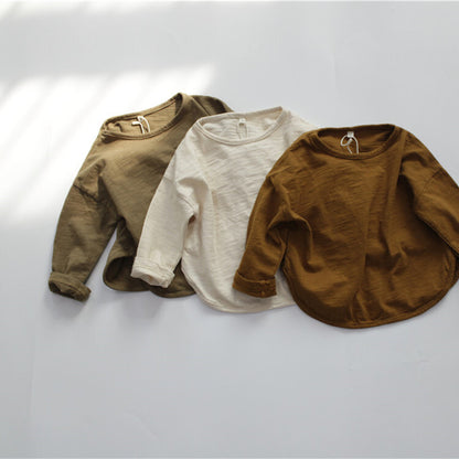 -キッズ シンプル 長袖 Tシャツ【mh-0000232】 - mamahalo shop - 長袖Tシャツ -  べビー服 - 子供服 - 男の子 - 女の子