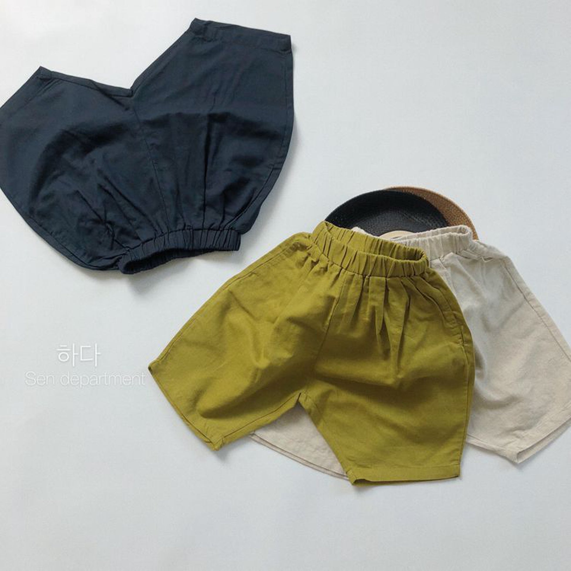 -キッズ コットンリネン サマー パンツ - mamahalo shop - ハーフパンツ・ショートパンツ -  べビー服 - 子供服 - 男の子 - 女の子