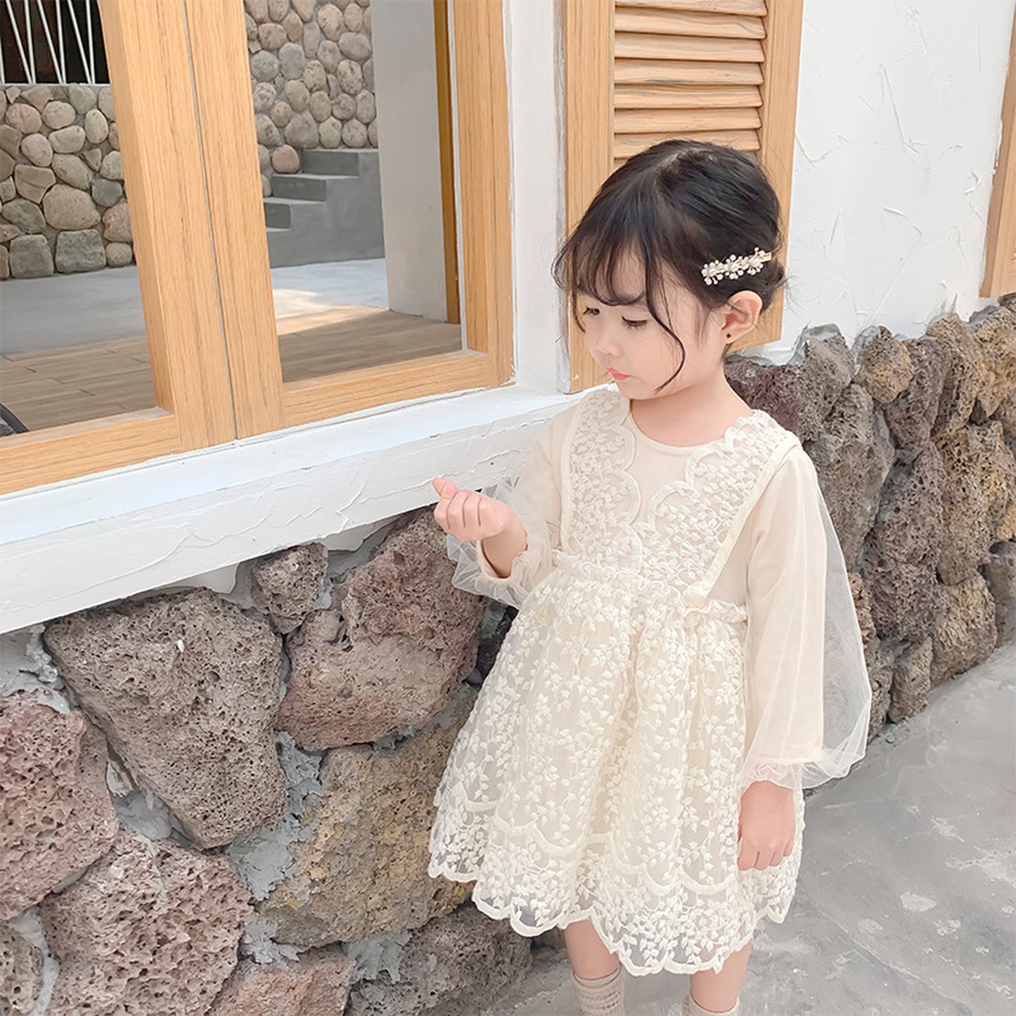 -キッズ レース サマードレス ワンピース【mh0000070】 - mamahalo shop - 長袖ワンピース -  べビー服 - 子供服 - 男の子 - 女の子