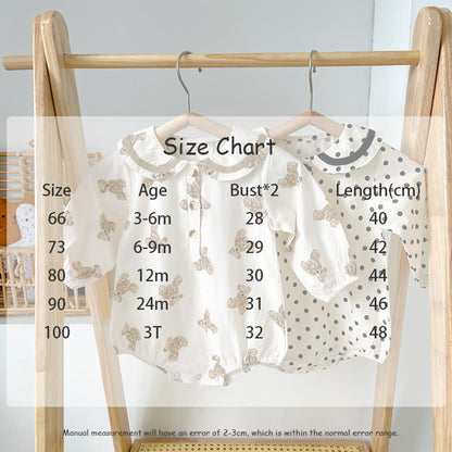 -ベビー くま みずたま 長袖ロンパース【mh0000053】 - mamahalo shop - 長袖ロンパース -  べビー服 - 子供服 - 男の子 - 女の子