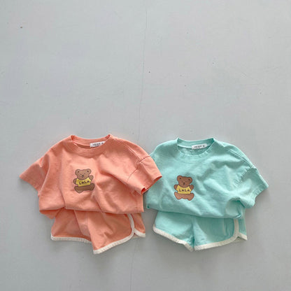 -ベビー くま セットアップ Tシャツ パンツ【mh0000054】 - mamahalo shop - 半袖セットアップ -  べビー服 - 子供服 - 男の子 - 女の子