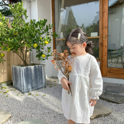 -キッズ フラワー 刺繍 ワンピース【mh0000229】 - mamahalo shop - 長袖ワンピース -  べビー服 - 子供服 - 男の子 - 女の子