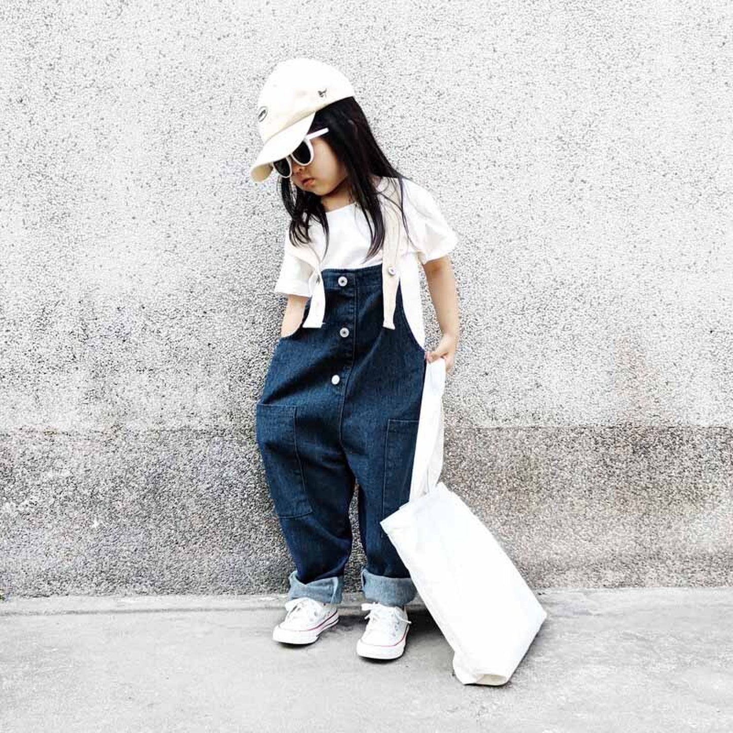 -キッズ デニム テープ サスペンダー サロペット リンク ママ お揃い コーデ【mh0000396】 - mamahalo shop - オーバーオール -  べビー服 - 子供服 - 男の子 - 女の子