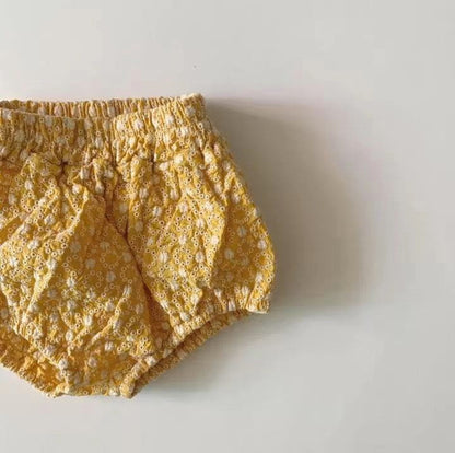 -ベビー セットアップ キャミソール + ブルマ フラワー レース 刺繍 - mamahalo shop - ノースリーブセットアップ -  べビー服 - 子供服 - 男の子 - 女の子