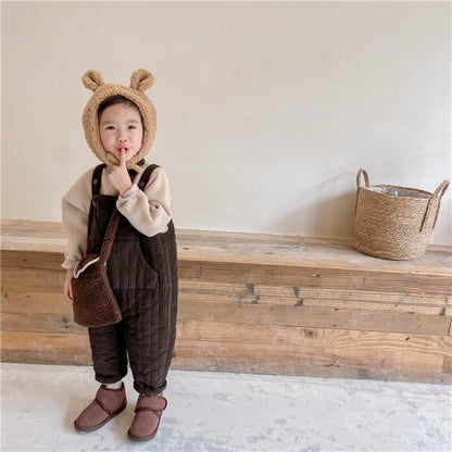 -キッズ コーデュロイ キルティング サロペット サスパンツ【mh0000254】 - mamahalo shop - オーバーオール -  べビー服 - 子供服 - 男の子 - 女の子