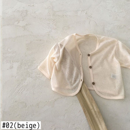 -ベビー フラワー 無地 カーディガン - mamahalo shop - カーディガン・パーカー -  べビー服 - 子供服 - 男の子 - 女の子