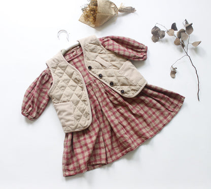 -キッズ チェック ワンピース【mh0000324】 - mamahalo shop - 長袖ワンピース -  べビー服 - 子供服 - 男の子 - 女の子