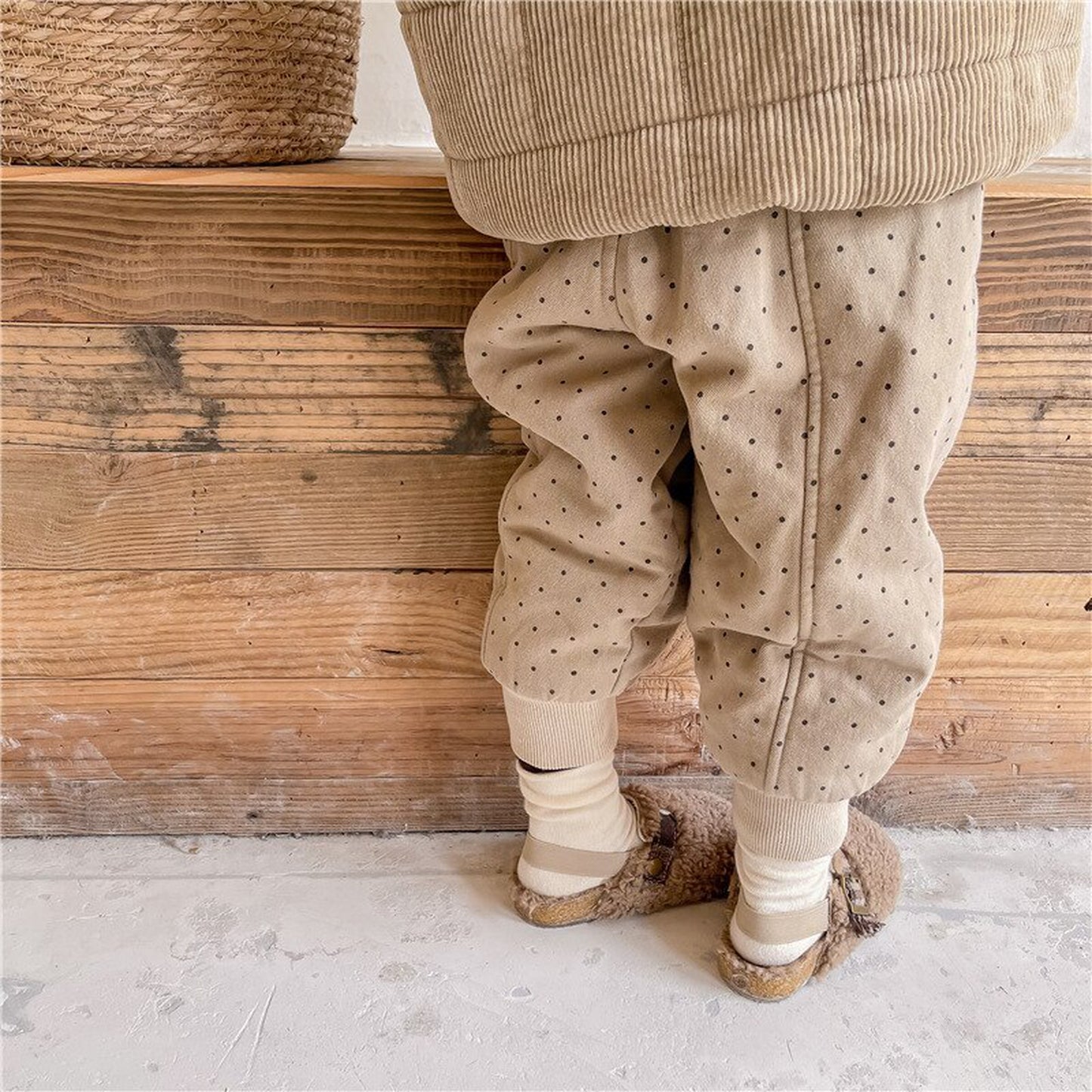 -キッズ みずたまドット 厚手 パンツ【mh0000255】 - mamahalo shop - ロングパンツ・スウェットパンツ -  べビー服 - 子供服 - 男の子 - 女の子