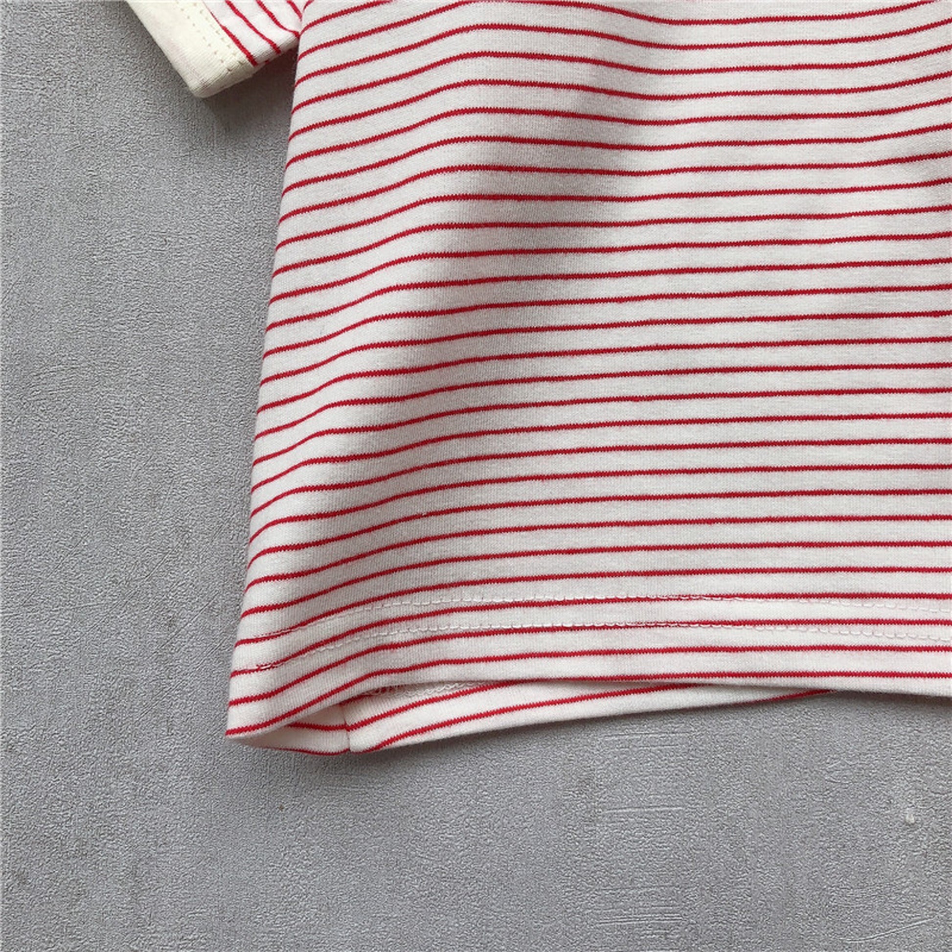 -キッズ ボーダー 半袖Tシャツ - mamahalo shop - 半袖Tシャツ -  べビー服 - 子供服 - 男の子 - 女の子