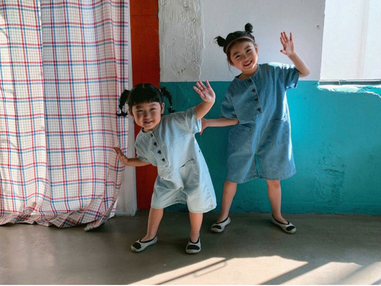 -キッズ デニム 半袖 ジャンプスーツ 48918290 - mamahalo shop - 半袖ジャンプスーツ -  べビー服 - 子供服 - 男の子 - 女の子