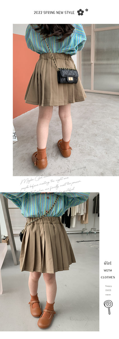 -キッズ プリーツ Aライン スカート - mamahalo shop - スカート -  べビー服 - 子供服 - 男の子 - 女の子