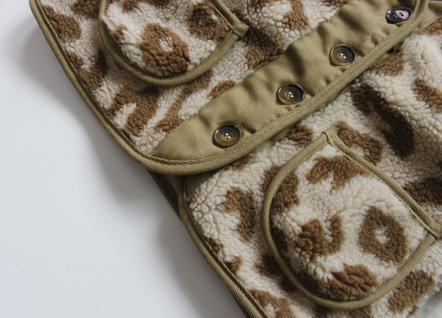 -キッズ レオパード フリース ジャケット アウター【mh0000287】 - mamahalo shop - ショートコート・ジャケット・ジャンパー -  べビー服 - 子供服 - 男の子 - 女の子