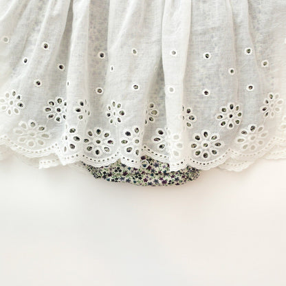 -☺︎ ベビー フラワー エプロン スカート ロンパース - mamahalo shop - 長袖ロンパース -  べビー服 - 子供服 - 男の子 - 女の子