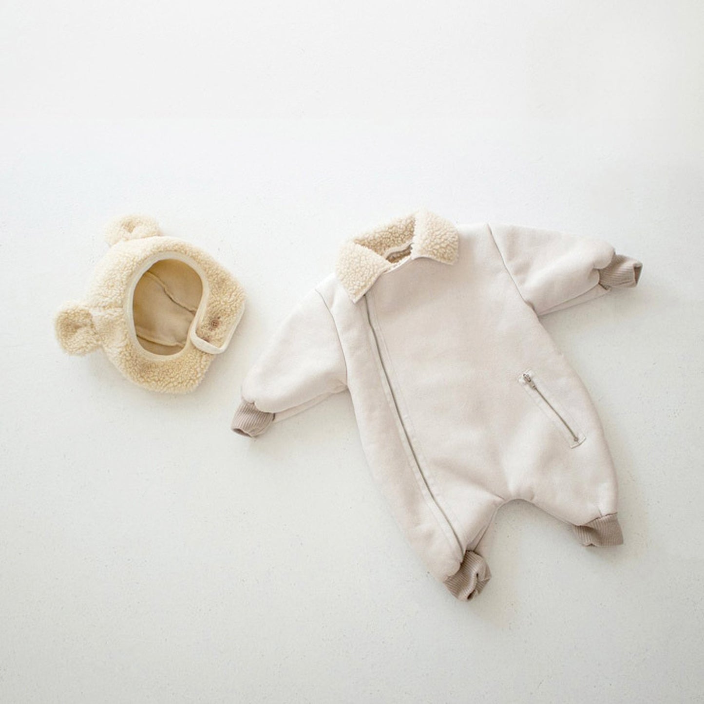 -ベビー ボアフリース アウター ジャンプスーツ【mh0000219】 - mamahalo shop - アウタージャンプスーツ -  べビー服 - 子供服 - 男の子 - 女の子