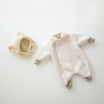 -ベビー ボアフリース アウター ジャンプスーツ【mh0000219】 - mamahalo shop - アウタージャンプスーツ -  べビー服 - 子供服 - 男の子 - 女の子