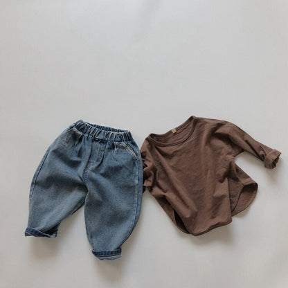 -キッズ シンプル 長袖 Tシャツ【mh0000233】 - mamahalo shop - 長袖Tシャツ -  べビー服 - 子供服 - 男の子 - 女の子