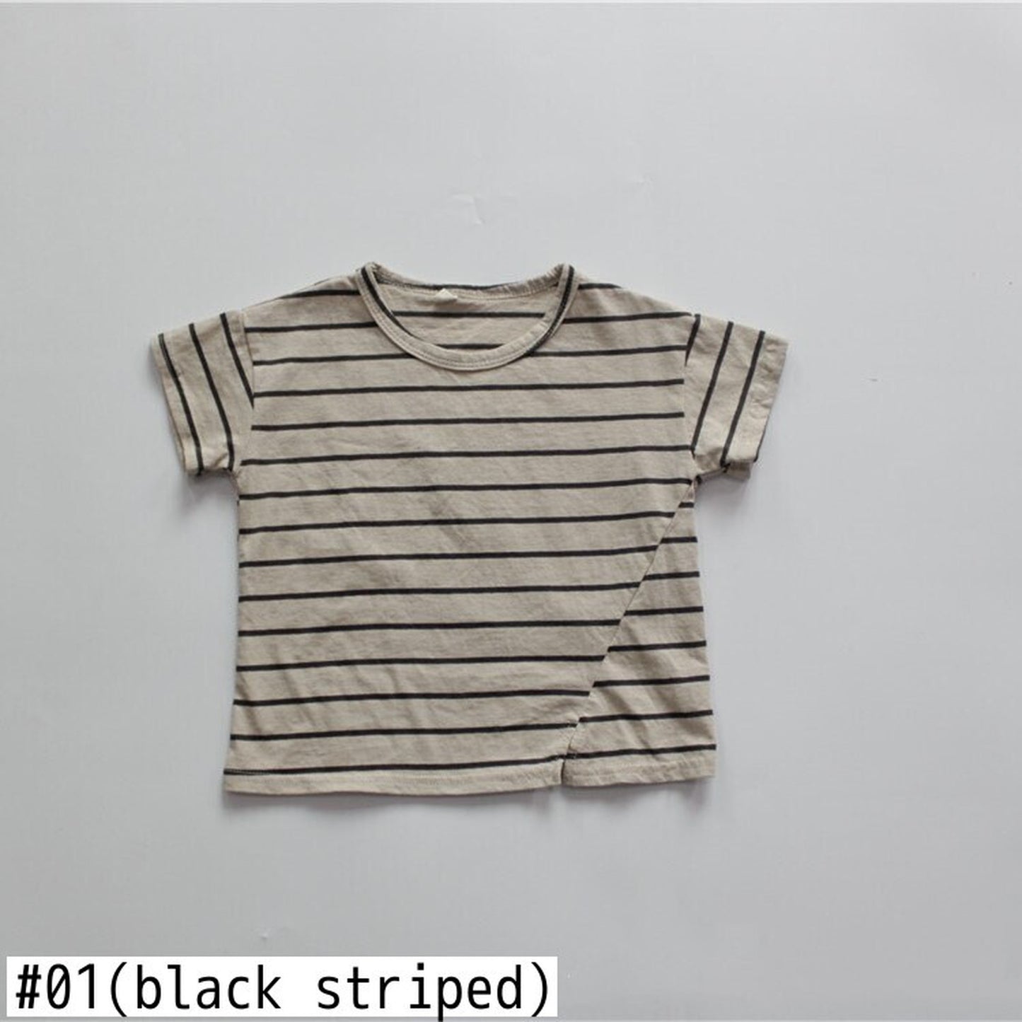 -キッズ ボーダー 半袖 Tシャツ - mamahalo shop - 半袖Tシャツ -  べビー服 - 子供服 - 男の子 - 女の子