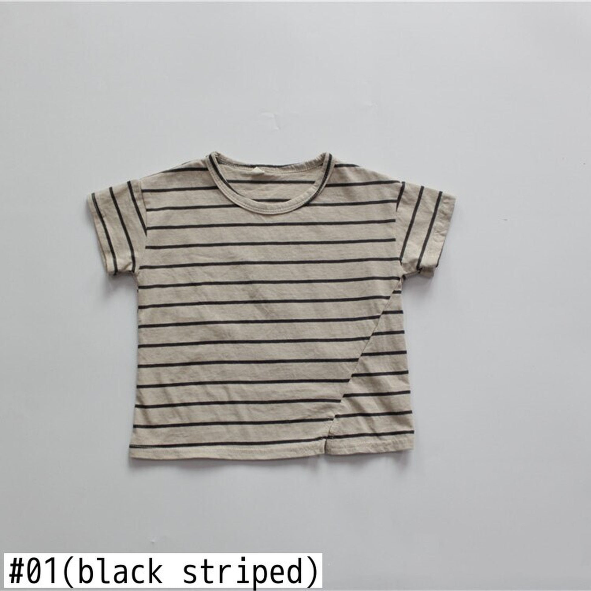 -キッズ ボーダー 半袖 Tシャツ - mamahalo shop - 半袖Tシャツ -  べビー服 - 子供服 - 男の子 - 女の子