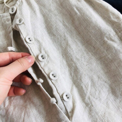 -キッズ コットンリネン ノースリーブ ジャンプスーツ【mh0000515】 - mamahalo shop - ノースリーブジャンプスーツ -  べビー服 - 子供服 - 男の子 - 女の子