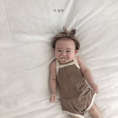 -ベビーロンパース キャミソールボディスーツ タンクロンパース 3カラー【mh0000535】 - mamahalo shop - ノースリーブロンパース -  べビー服 - 子供服 - 男の子 - 女の子