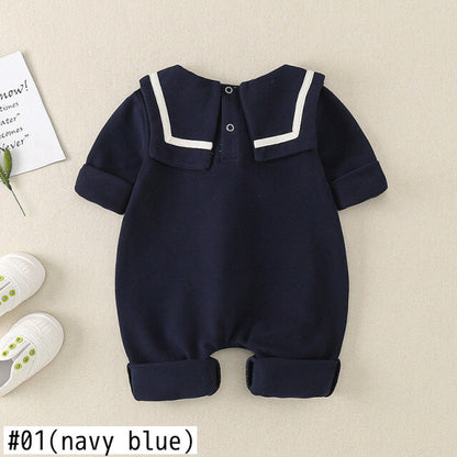 -ベビー セーラー 長袖 ロンパース - mamahalo shop - 長袖ロンパース -  べビー服 - 子供服 - 男の子 - 女の子