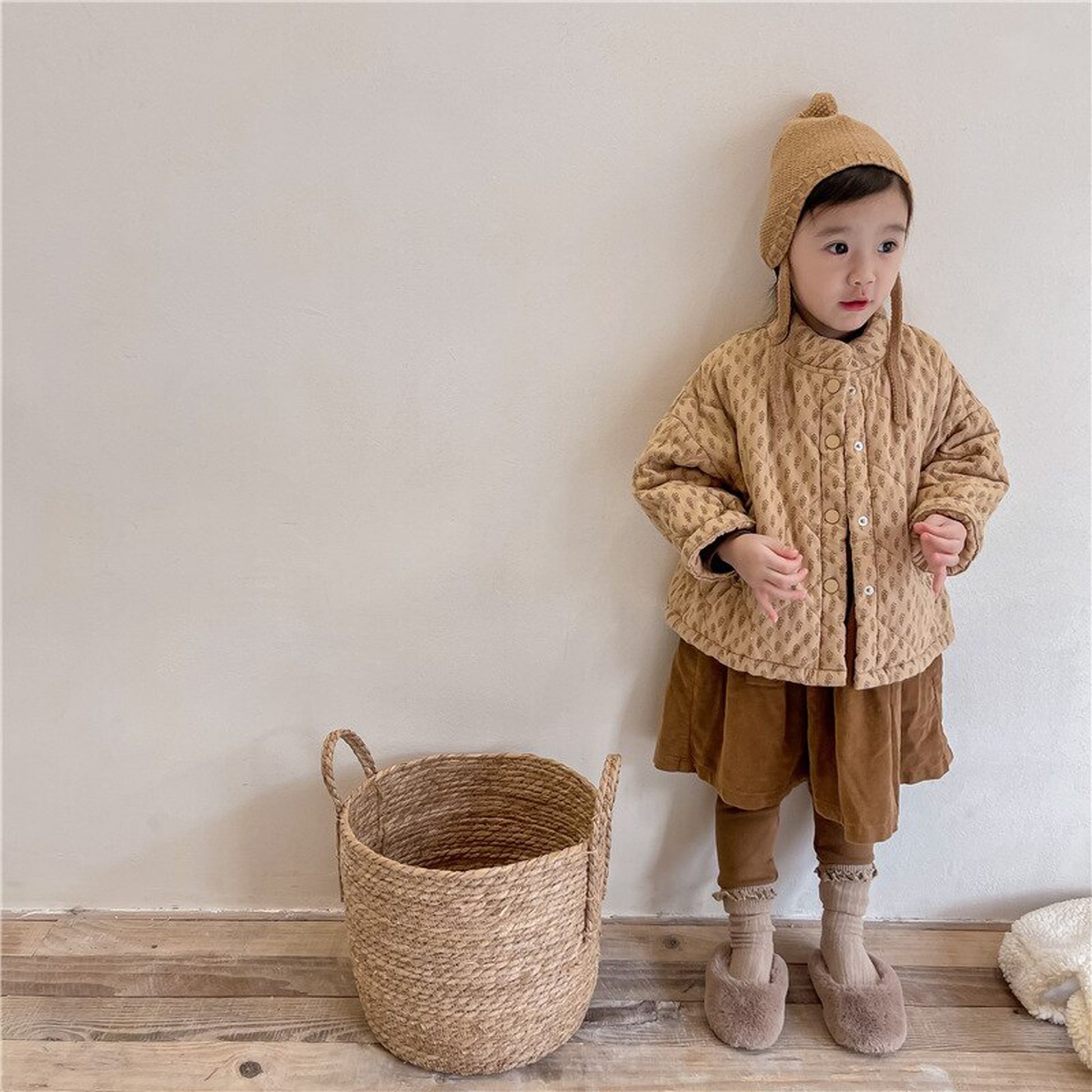 -キッズ プロバンス リーフ キルティング ジャケット アウター【mh0000284】 - mamahalo shop - ショートコート・ジャケット・ジャンパー -  べビー服 - 子供服 - 男の子 - 女の子