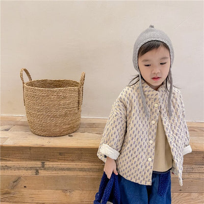 -キッズ プロバンス リーフ キルティング ジャケット アウター【mh0000284】 - mamahalo shop - ショートコート・ジャケット・ジャンパー -  べビー服 - 子供服 - 男の子 - 女の子