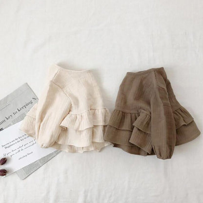 -キッズ ラッフル フリル トップス チュニック【mh0000200】 - mamahalo shop - 長袖シャツ・ブラウス -  べビー服 - 子供服 - 男の子 - 女の子