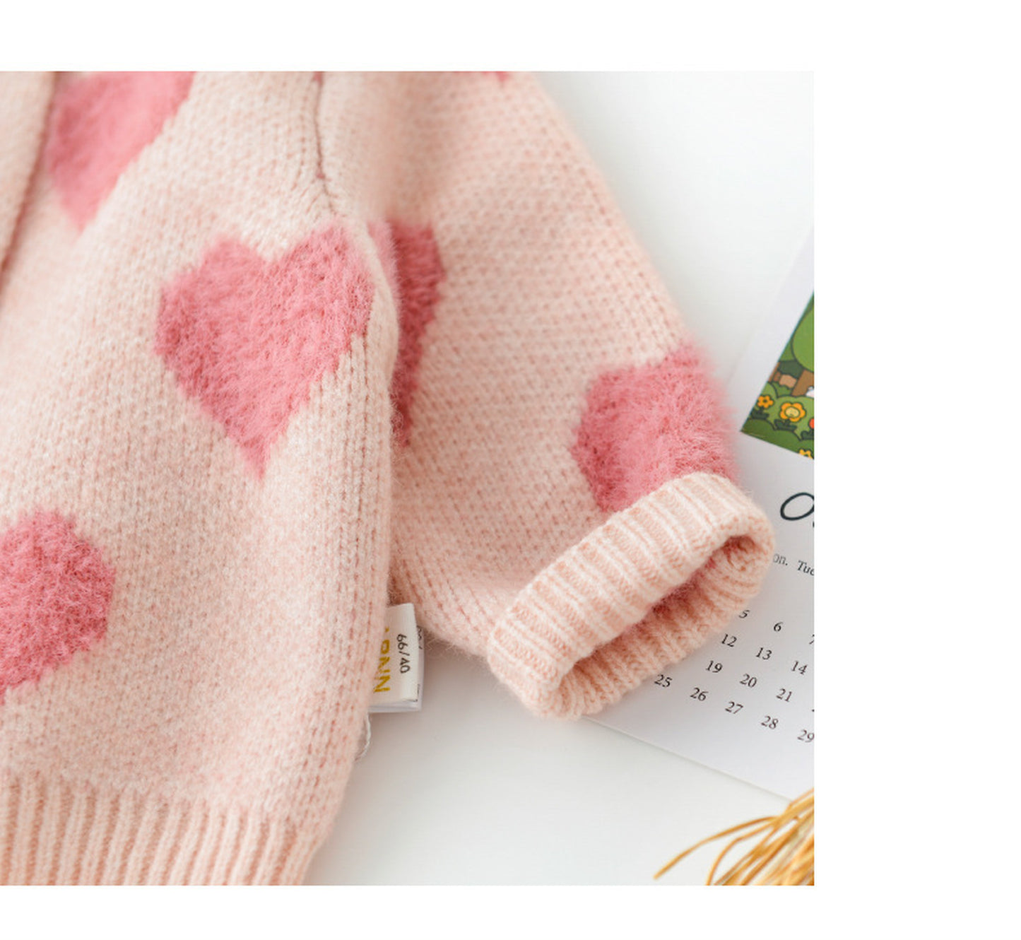 -ベビー ニット セット ハート セットアップ  ロンパース カーディガン【mh0000365】 - mamahalo shop - ロンパースセットアップ -  べビー服 - 子供服 - 男の子 - 女の子