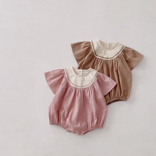 -ベビー バタフライ スリーブ ロンパース 48901799 - mamahalo shop - 半袖ロンパース -  べビー服 - 子供服 - 男の子 - 女の子