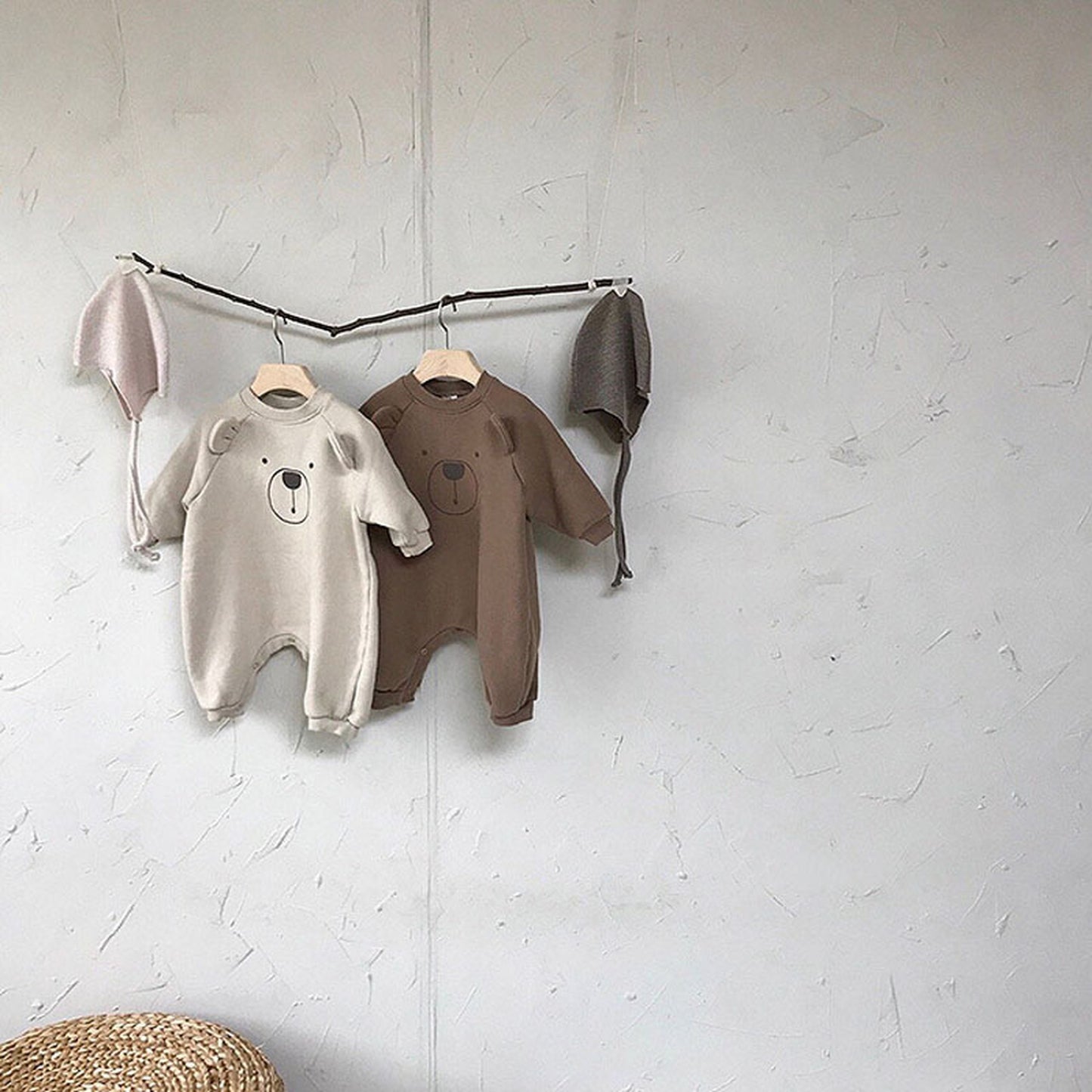 -ベビー くま 耳付き ロンパース【mh0000381】 - mamahalo shop - 長袖ロンパース -  べビー服 - 子供服 - 男の子 - 女の子