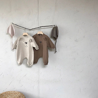 -ベビー くま 耳付き ロンパース【mh0000381】 - mamahalo shop - 長袖ロンパース -  べビー服 - 子供服 - 男の子 - 女の子