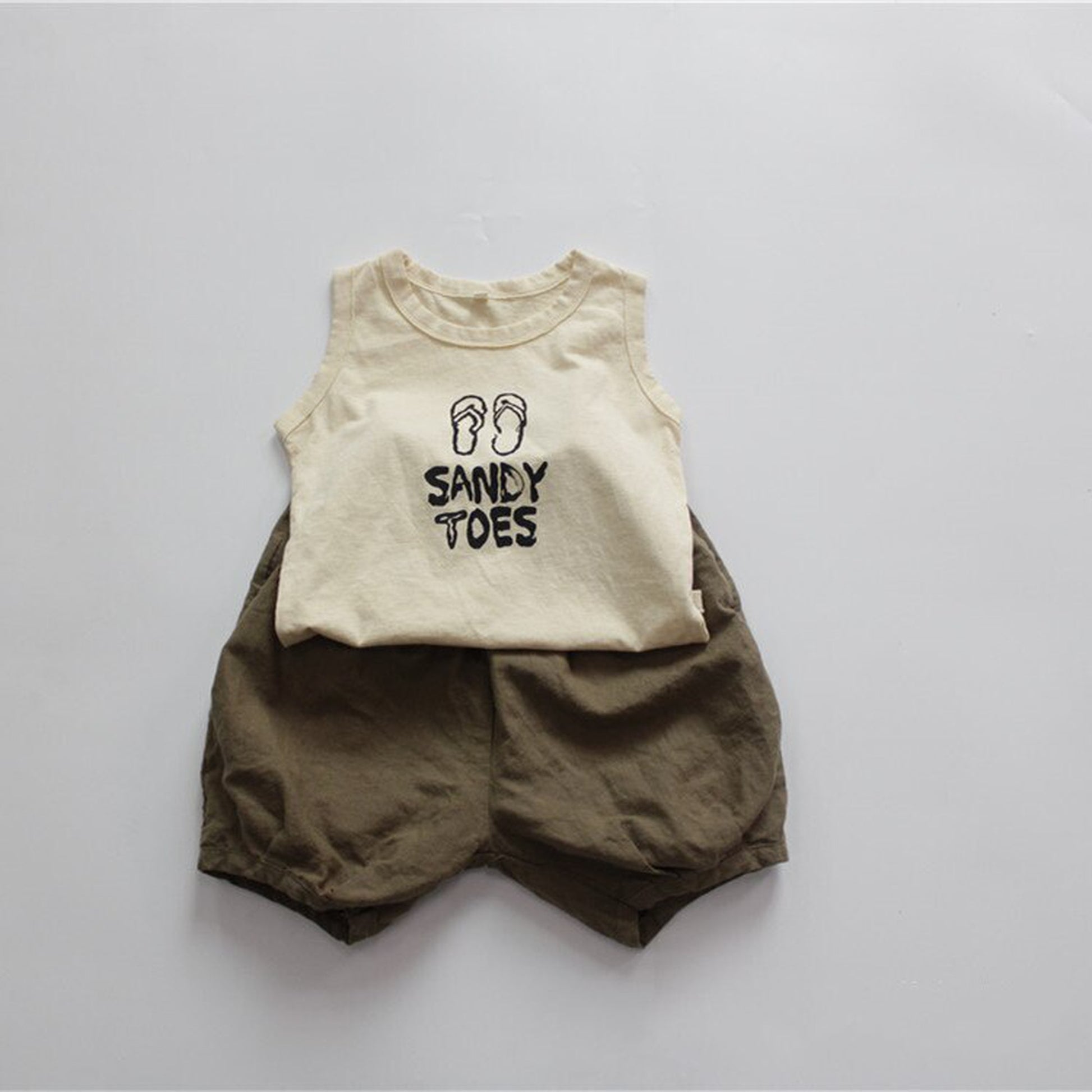 -キッズ フリップフロップ ノースリーブ Tシャツ - mamahalo shop - タンクトップ・キャミソール・ノースリーブトップス -  べビー服 - 子供服 - 男の子 - 女の子