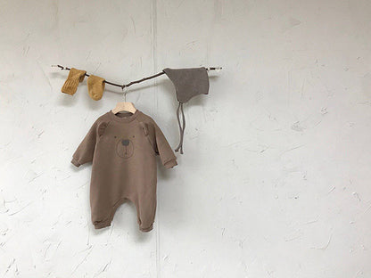-ベビー くま 耳付き ロンパース【mh0000381】 - mamahalo shop - 長袖ロンパース -  べビー服 - 子供服 - 男の子 - 女の子