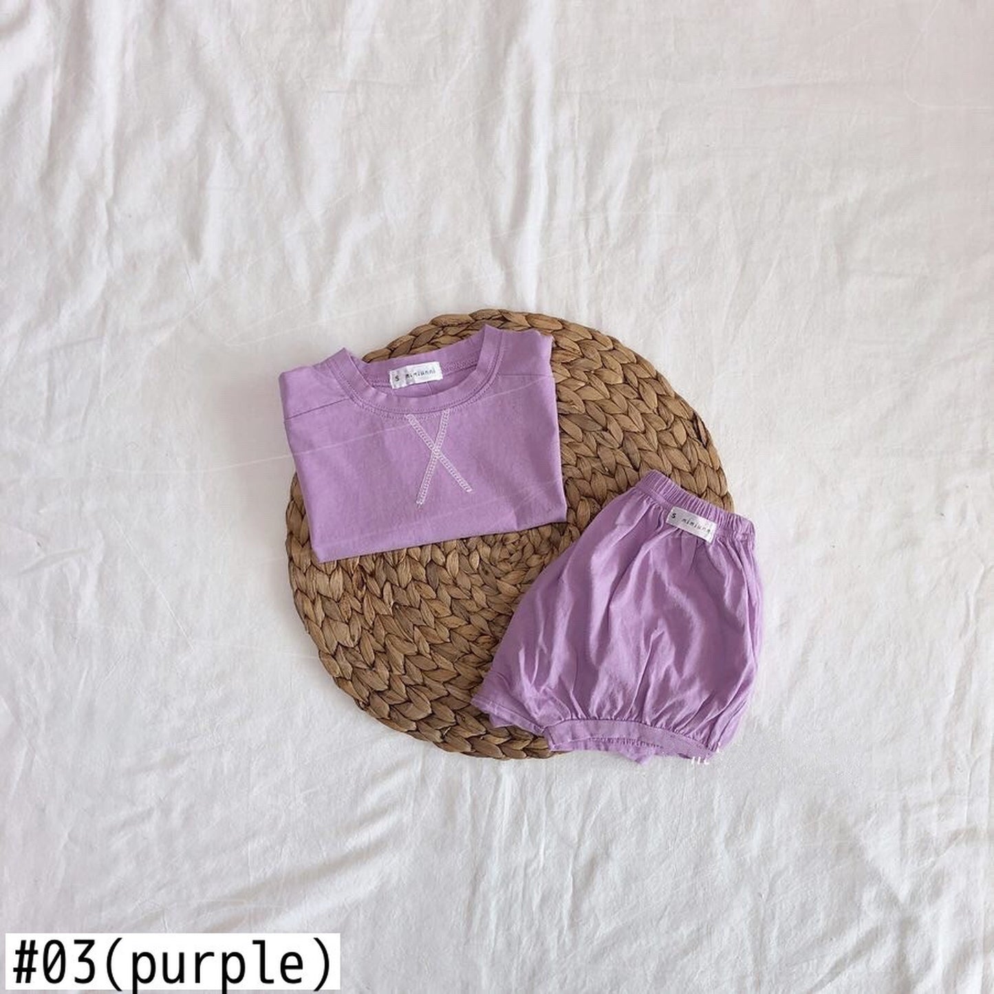 -ベビー 半袖 ルーズ Tシャツ ショーツ セット【mh0000464】 - mamahalo shop - 半袖セットアップ -  べビー服 - 子供服 - 男の子 - 女の子