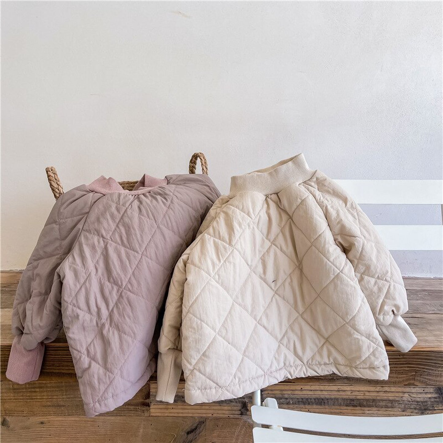 -キッズ キルティング ハイネック スウェット トレーナー【mh0000280】 - mamahalo shop - トレーナー・フーディ -  べビー服 - 子供服 - 男の子 - 女の子