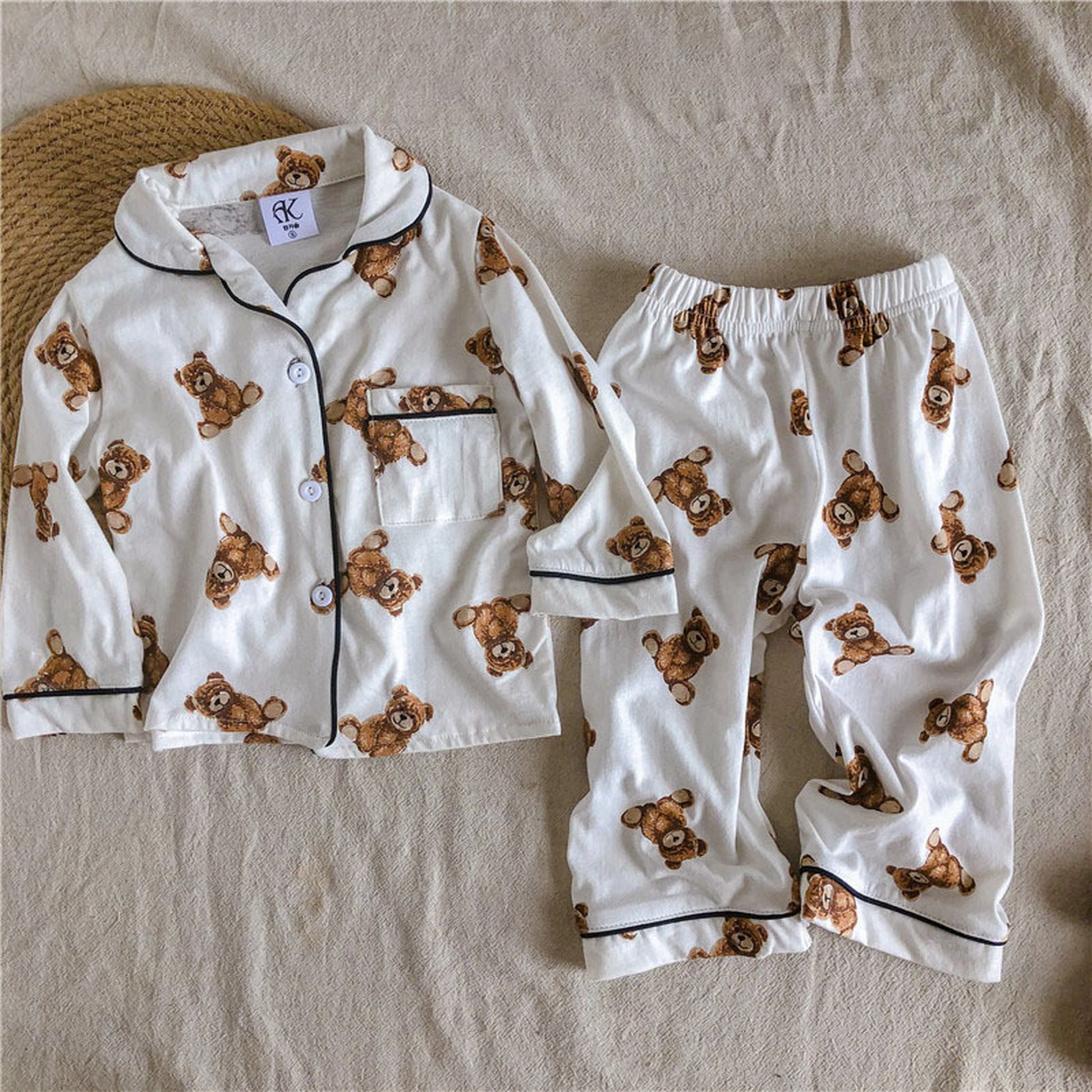 -キッズ くま 長袖パジャマセット【mh0000408】 - mamahalo shop - 長袖パジャマ -  べビー服 - 子供服 - 男の子 - 女の子