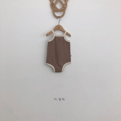 -ベビーロンパース キャミソールボディスーツ タンクロンパース 3カラー【mh0000535】 - mamahalo shop - ノースリーブロンパース -  べビー服 - 子供服 - 男の子 - 女の子