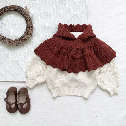 -ベビー キッズ レース ニット フーディ ボレロ ポンチョ【mh0000257】 - mamahalo shop - ショール -  べビー服 - 子供服 - 男の子 - 女の子