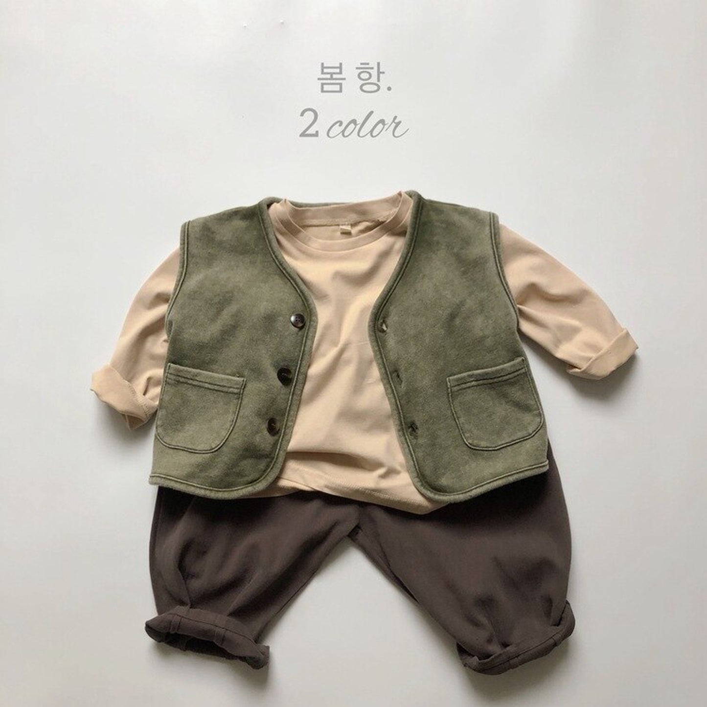 -キッズパンツ コットン ルーズ ロングパンツ カーキ/ダークグレー/2カラー - mamahalo shop - ロングパンツ・スウェットパンツ -  べビー服 - 子供服 - 男の子 - 女の子