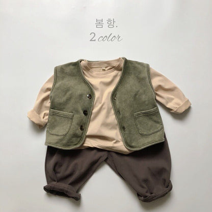 -キッズパンツ コットン ルーズ ロングパンツ カーキ/ダークグレー/2カラー - mamahalo shop - ロングパンツ・スウェットパンツ -  べビー服 - 子供服 - 男の子 - 女の子