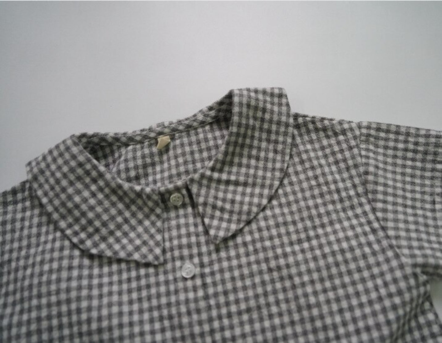 -キッズ ギンガムチェック ブラウス シャツ - mamahalo shop - 半袖シャツ・ブラウス -  べビー服 - 子供服 - 男の子 - 女の子