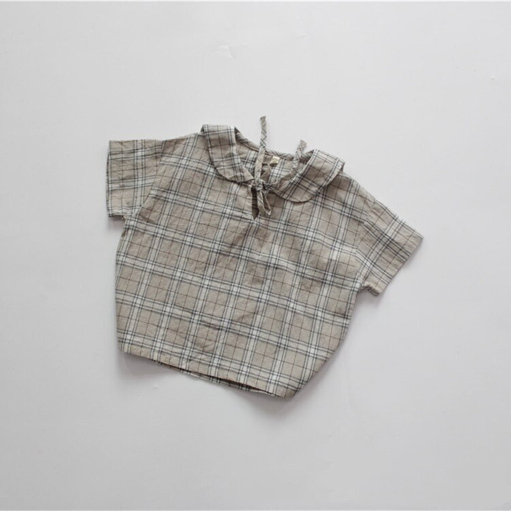 キッズ チェック リボン ブラウス 48902084 - mamahalo shop - 半袖シャツ・ブラウス - ベビー服 - 子供服 - 男の子 - 女の子