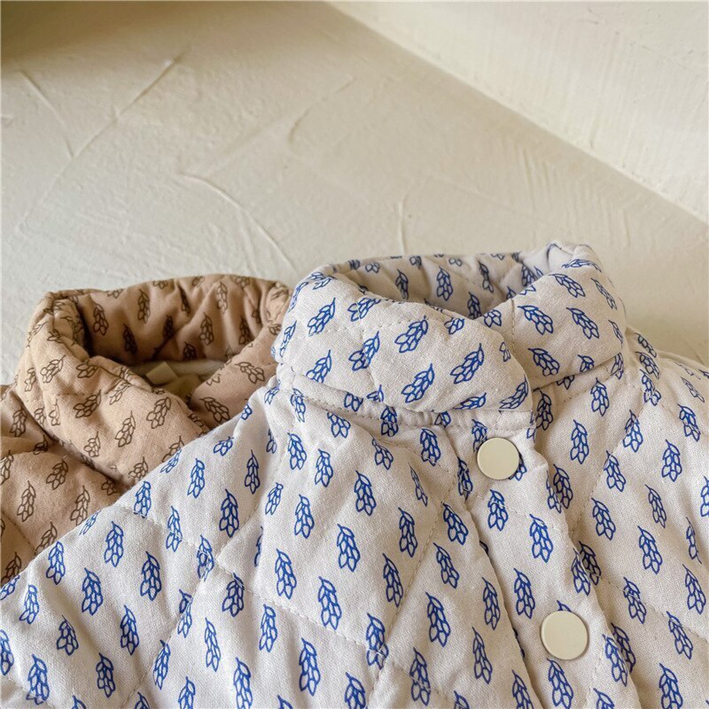 -キッズ プロバンス リーフ キルティング ジャケット アウター【mh0000284】 - mamahalo shop - ショートコート・ジャケット・ジャンパー -  べビー服 - 子供服 - 男の子 - 女の子